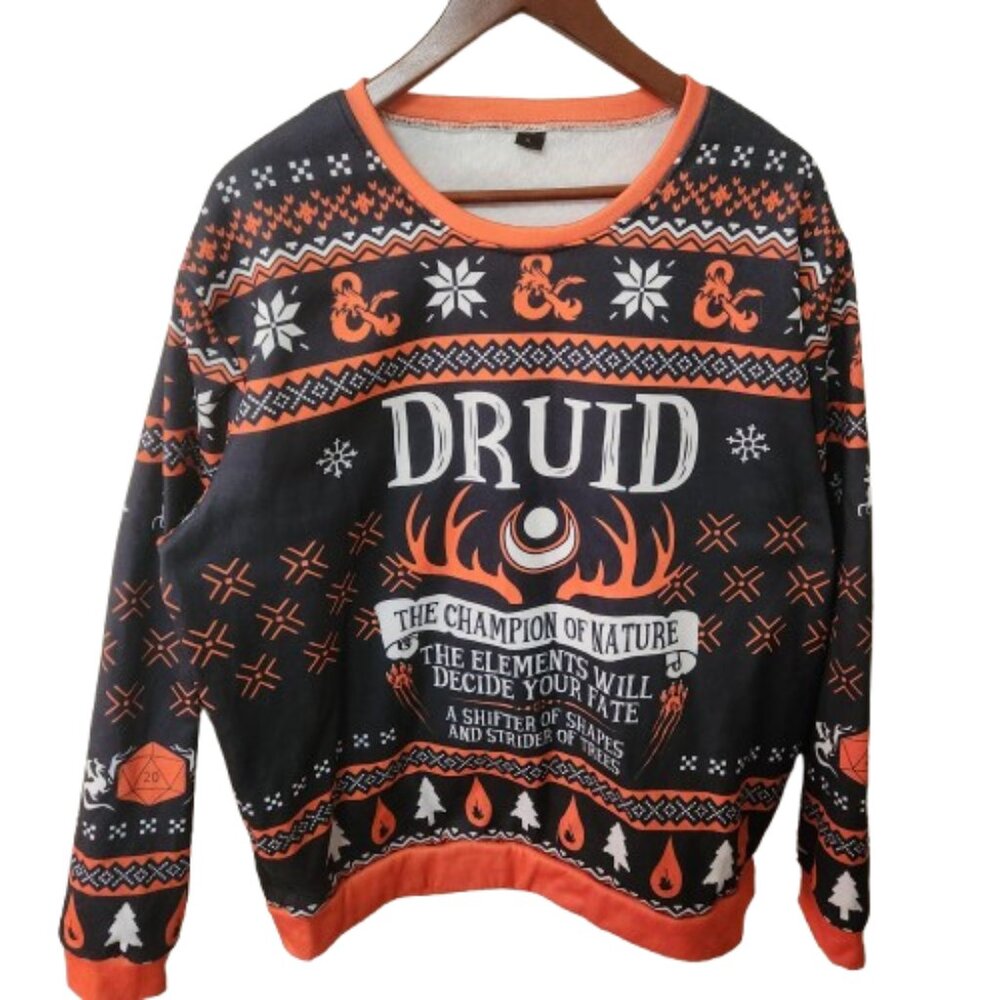 Dungeons & Dragons Ugly Christmas Sweater XL Druid